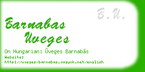 barnabas uveges business card